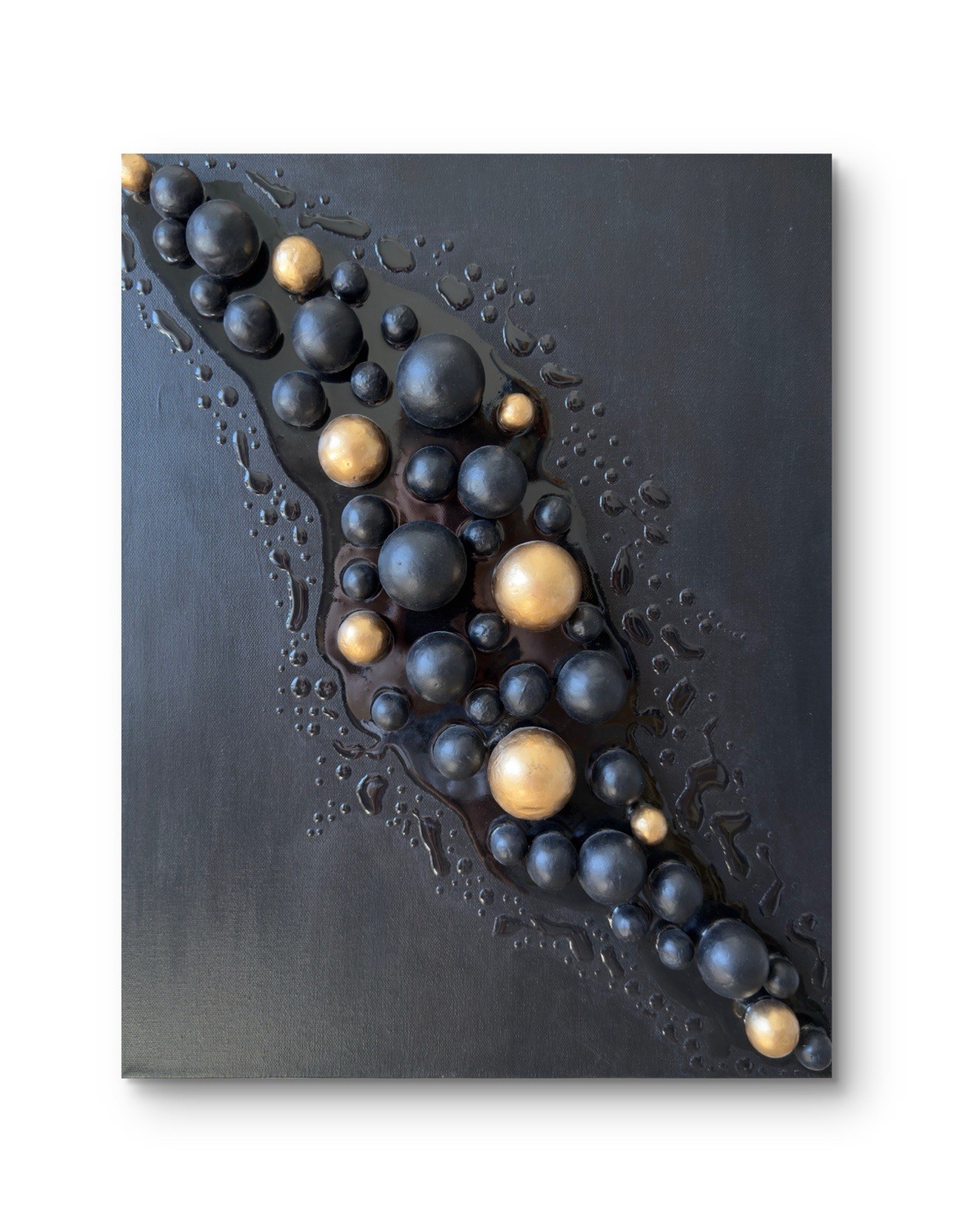 Modern Abstract 3D Spheres Painting, Hand Painted Acrylic on Canvas Art