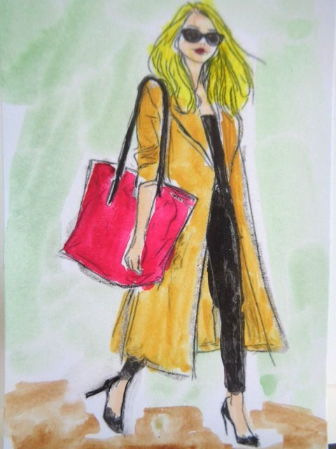 ACEO Women In Fashion – SHOPPING DAY Painting ART