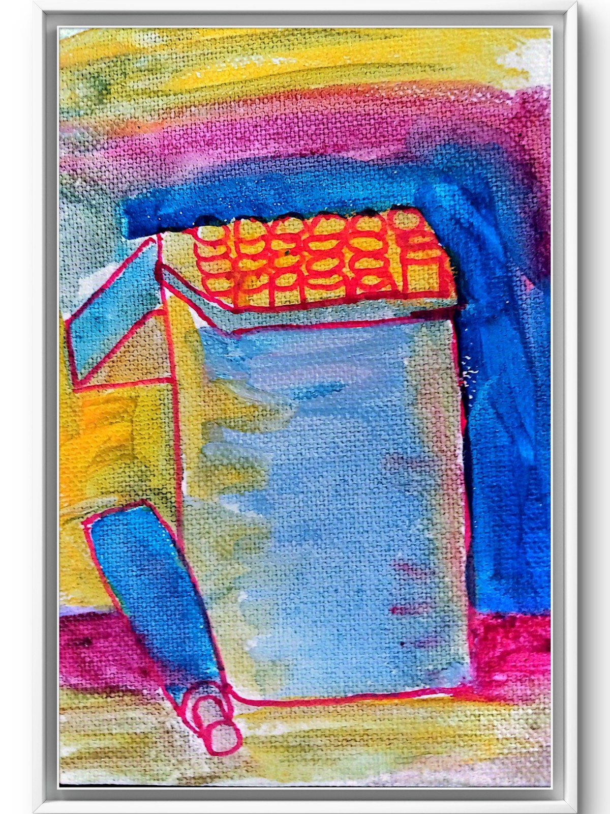 Paint Markers Contemporary Original Signed Wall Art Acrylic 4×6 inch BACH
