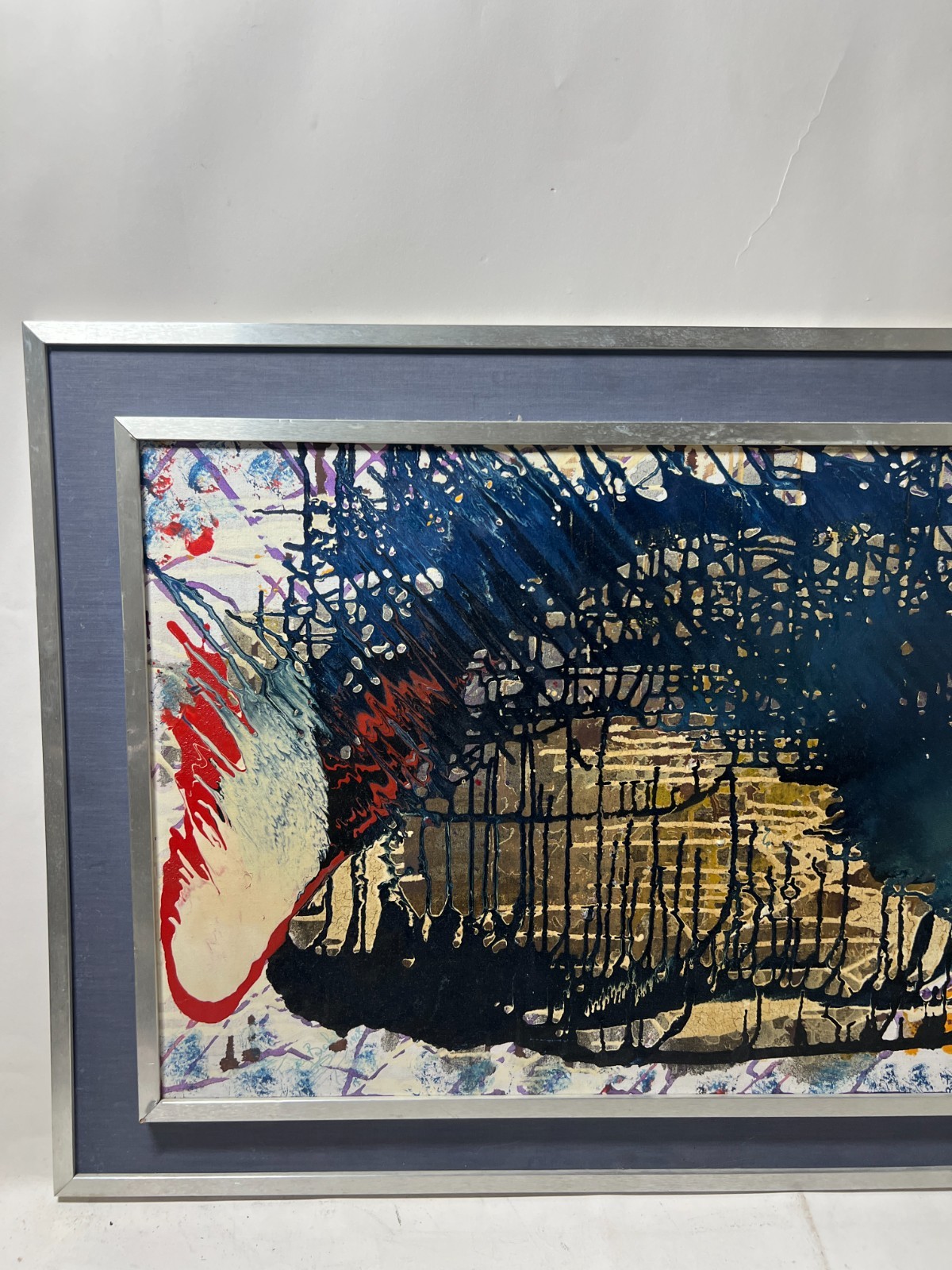 Mid Century Abstract Mixed Media Artwork on Canvas 42″ x 27.5″ in