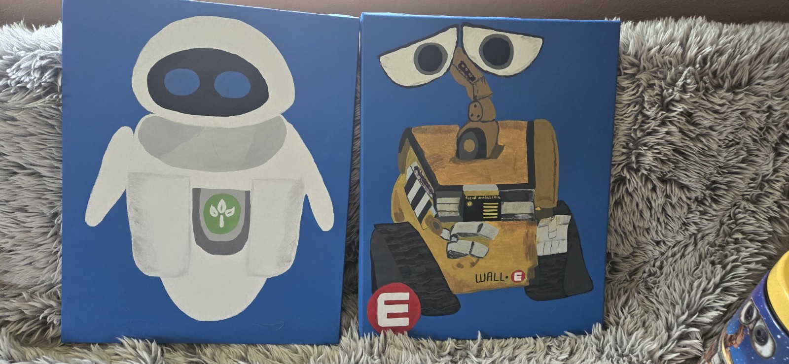 Wall-E and Eve Acrlic Painting On Canvas Handmade – Wall-E And EVE 16inx20in