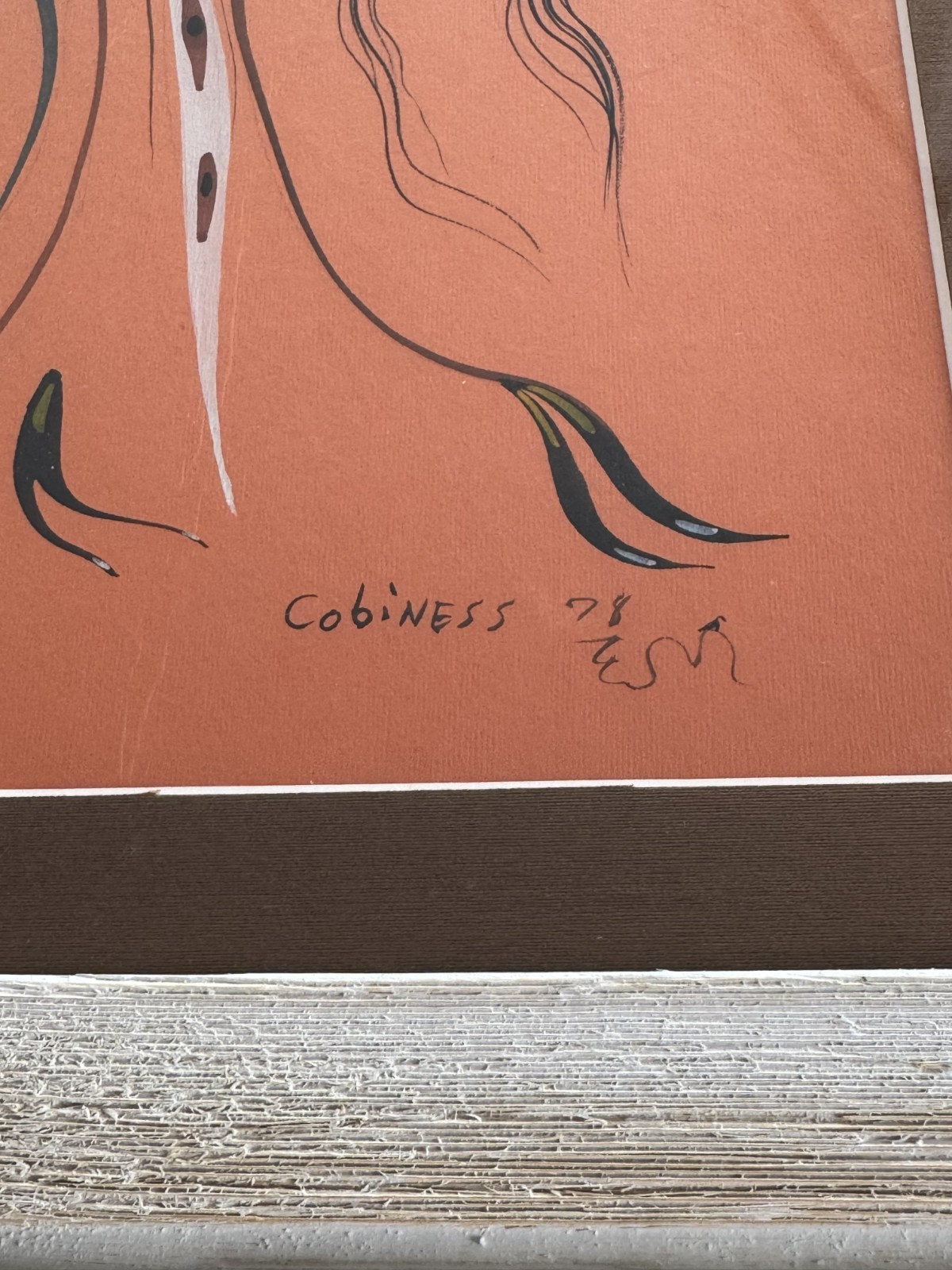 Eddy Cobiness «Walking Moose is My Name» Original 1978 Painting Ojibwe Native