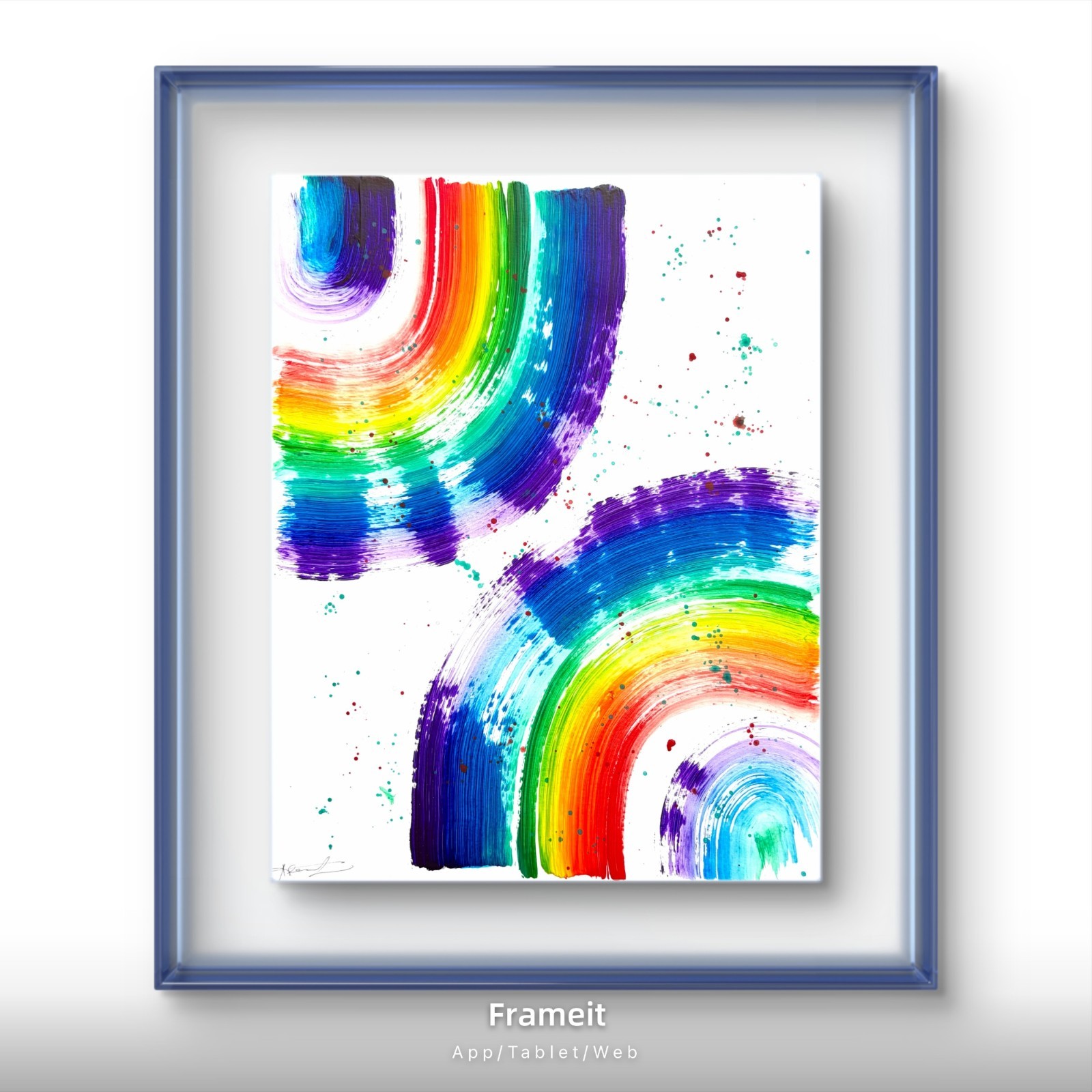 Original Rainbow Arcs Painting By Alannah Dyer- Acrylic 11×14 in. Rainbow Baby