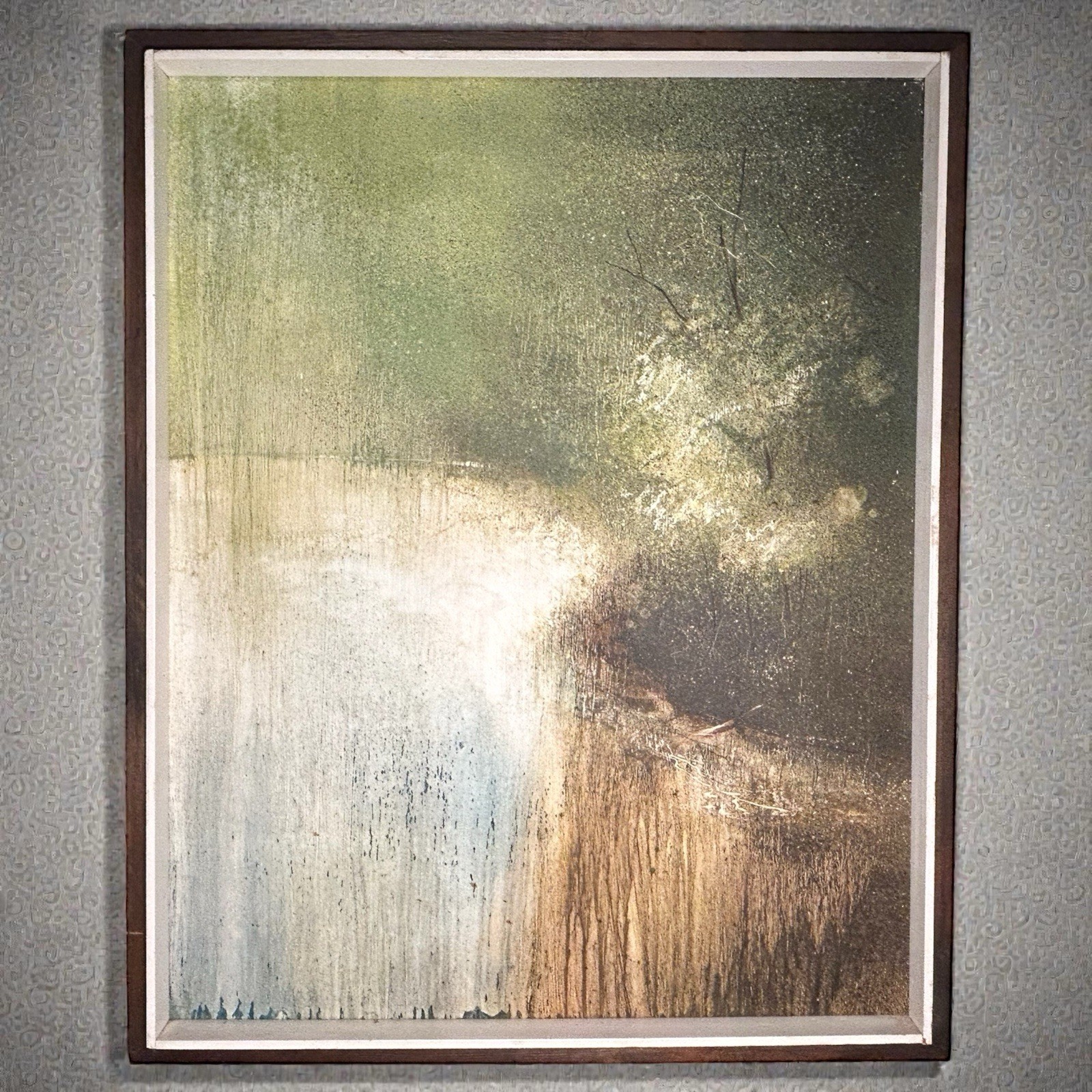 Vintage Howard Nordlund – “By the River” Framed Oil Painting on Masonite Board