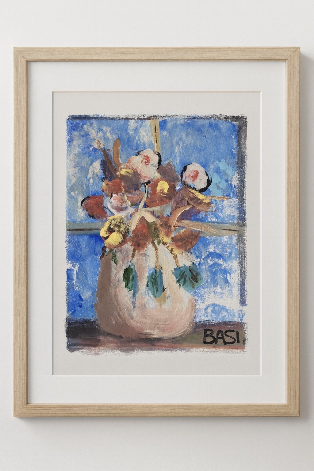 Original Acrylic Floral Still Life – 9×12 Canvas – Painted by BASIL
