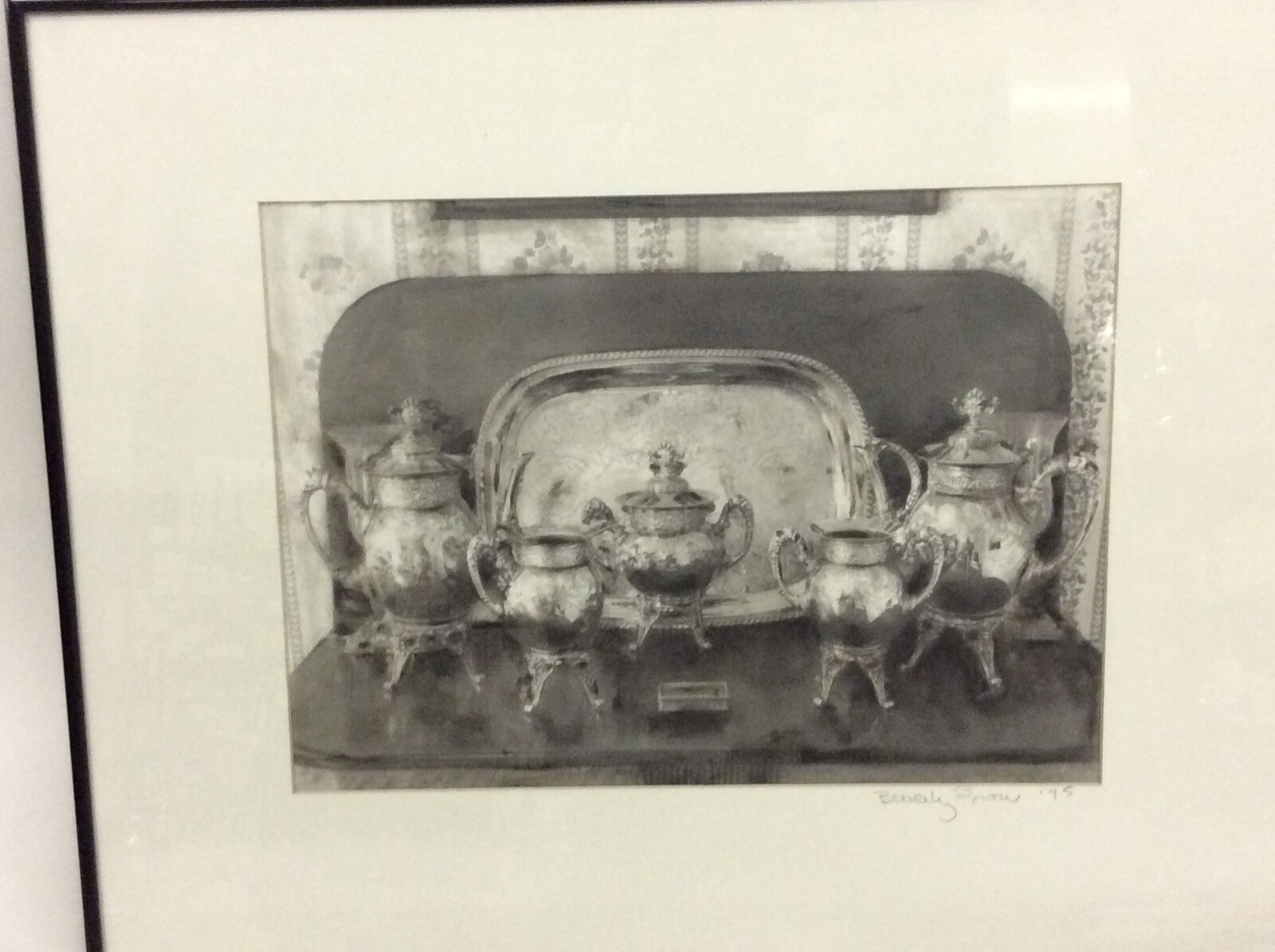 BEVERLY SNOW STERLING SILVER TEA SET AND PLATTER ORIGINAL PHOTOGRAPH