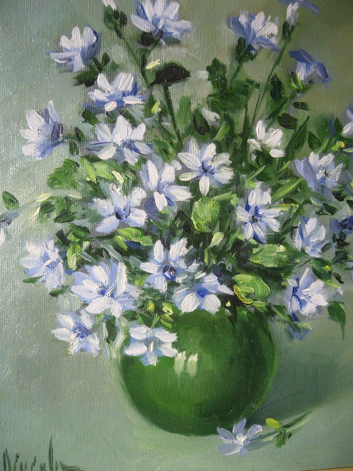 Still Life Liverflowers Hepatica Nobilis Flowers Unreadably Signed Poland Cologne