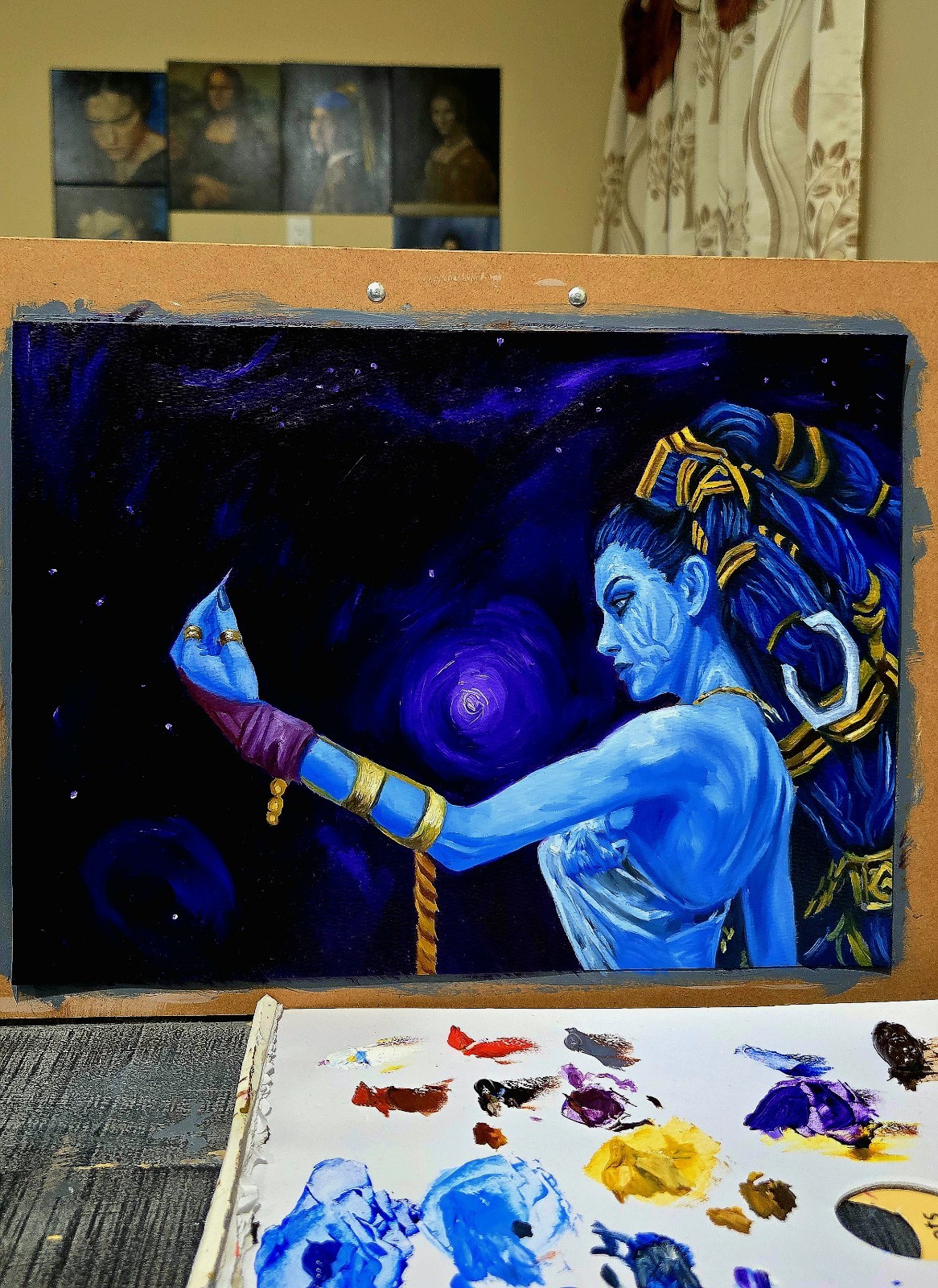 Final Fantasy X Shiva Original Oil Painting 11×15 Signed by Artist