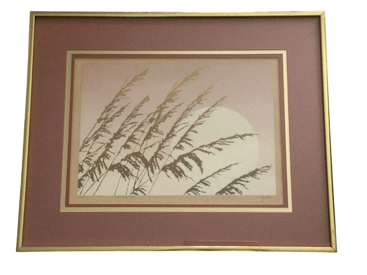 Vintage Framed Still Life Art 20×16 Original Signed by the Artist Mauve Gold