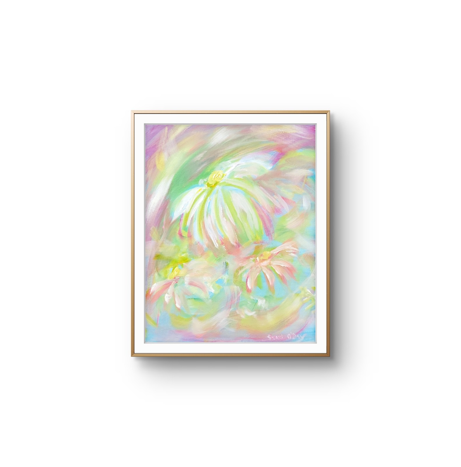 14 X 11 Original Acrylic Painting Modern Home Decor Art Handsigned Wild Daisy
