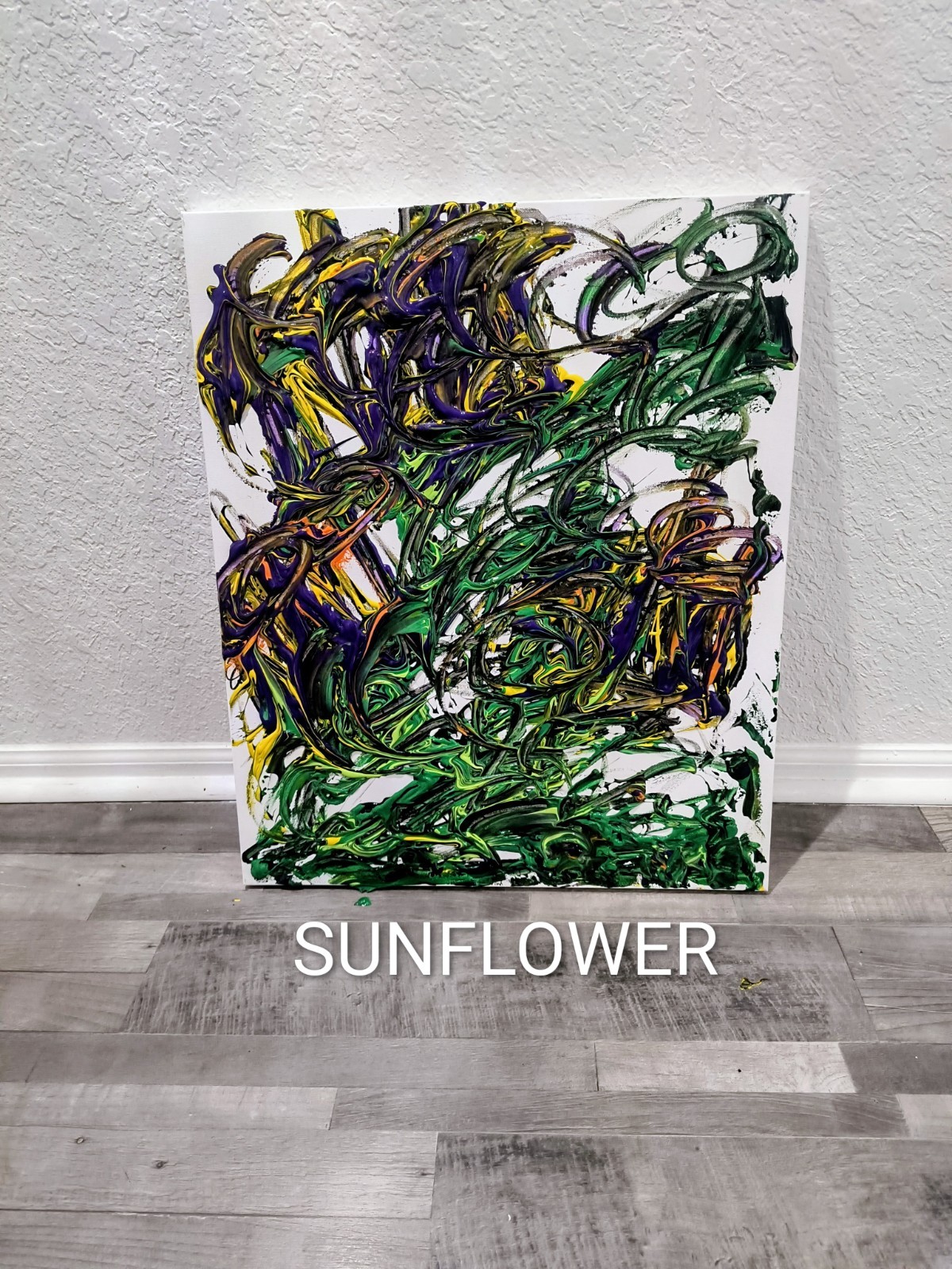 Trey Coppland ART – Sunflowers – Abstract Acrylic, 20+24 inches, 2026, signed