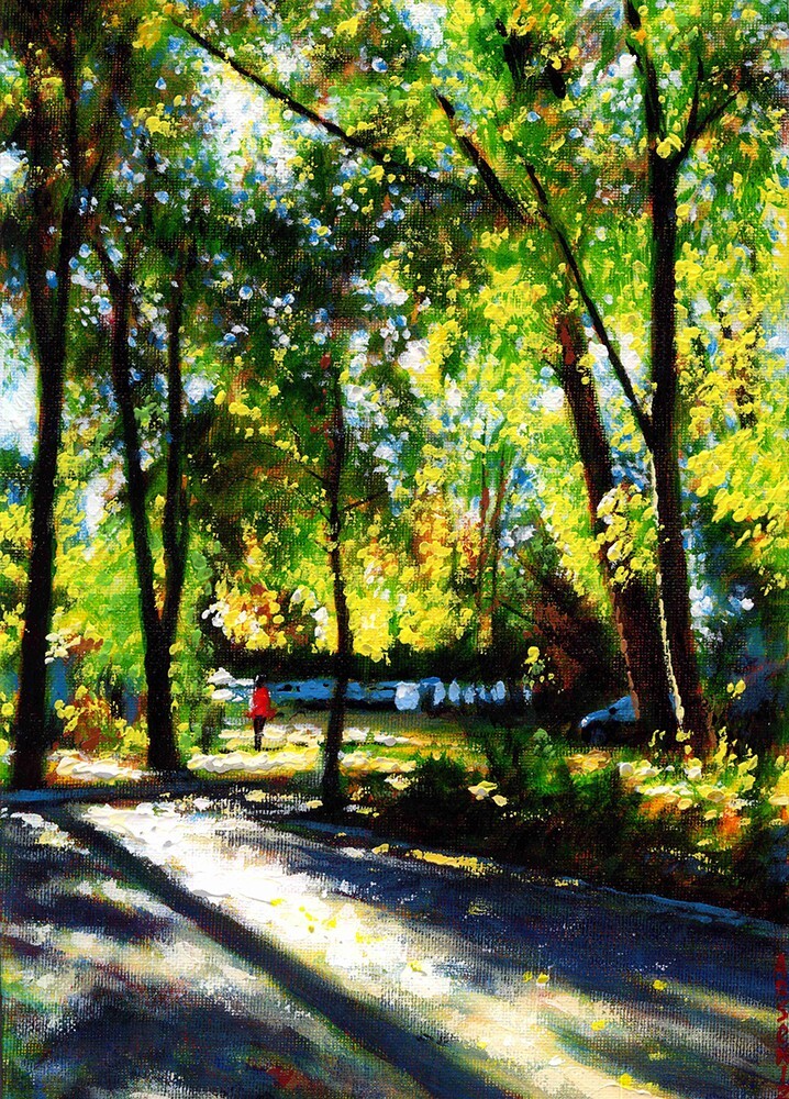 Chisinau Court – Original Oil Painting 12×8 Hidden Courtyards of Chisinau Series