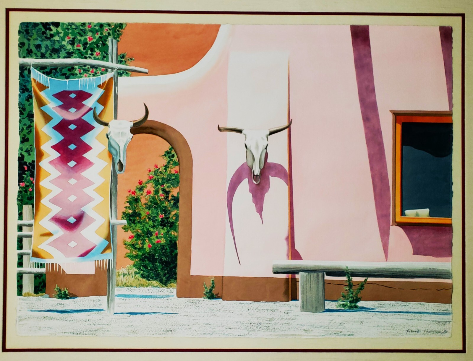 ROBERT PARKISON Original SIGNED Watercolor Aquarelle Painting Santa Fe Morning