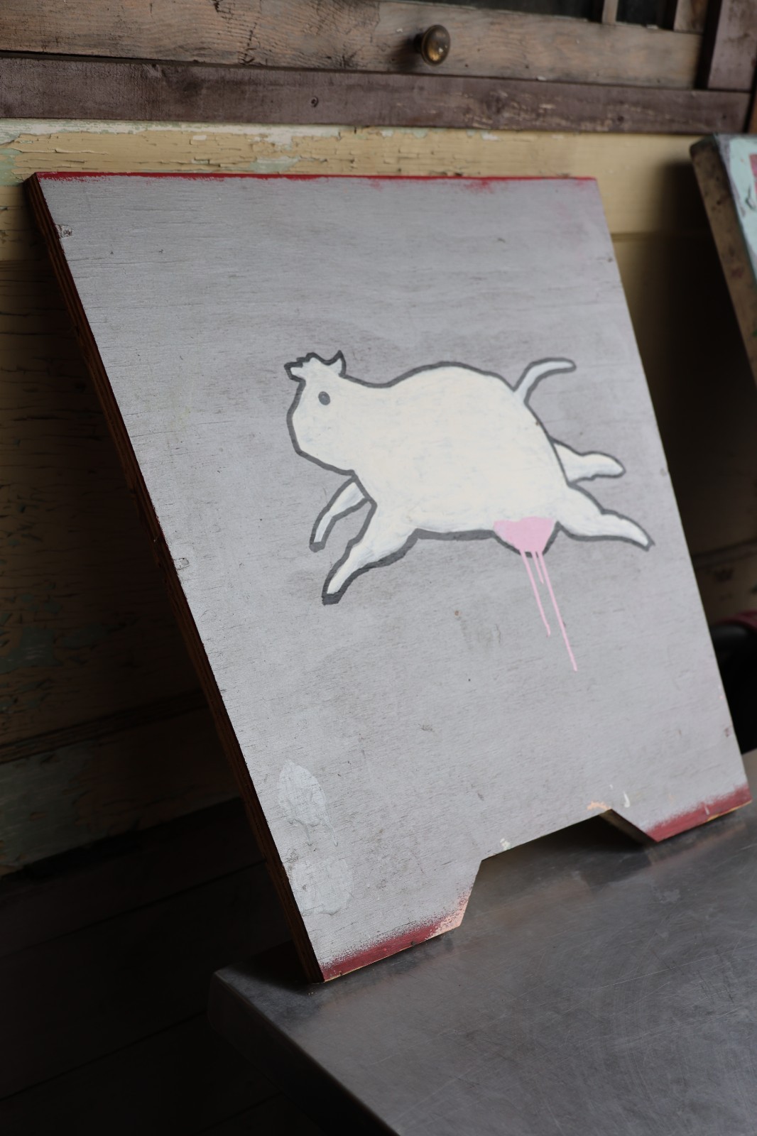 Original Trevor “Trouble” Andrew Studio Painting on Wood