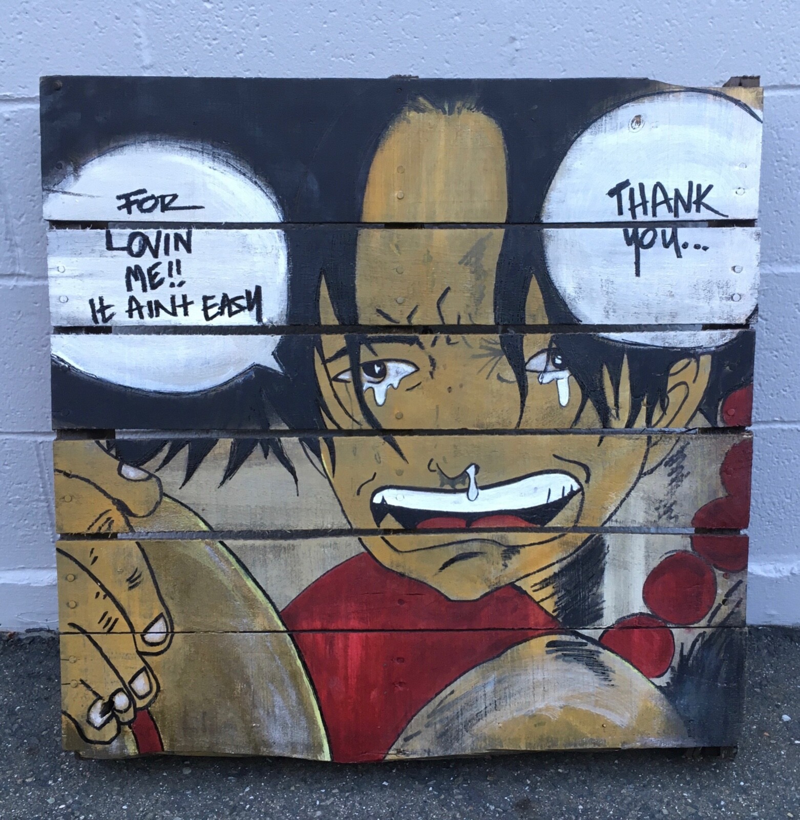 Large Original Street Artwork Painting Painted on a Shipping Pallet