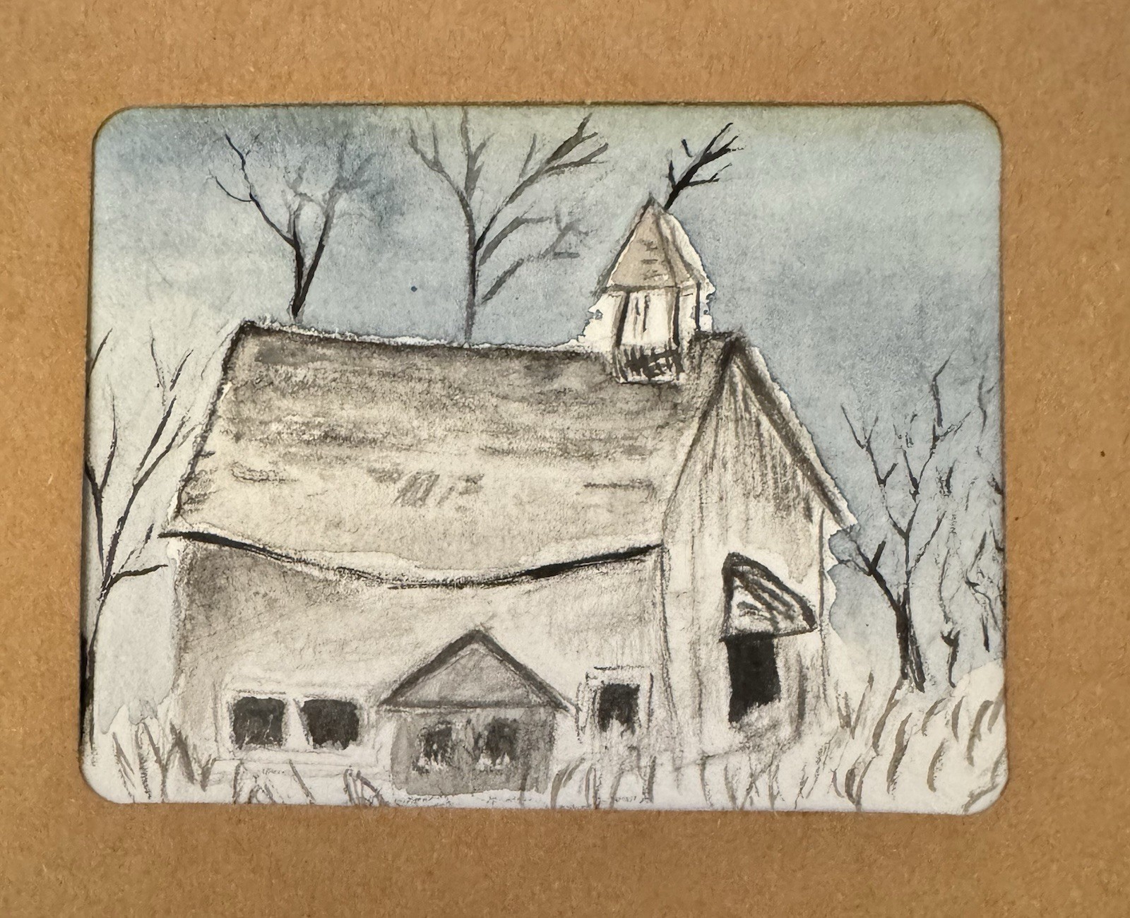 “Old School” ACEO Watercolor By DBossert Features An Old One-room Schoolhouse
