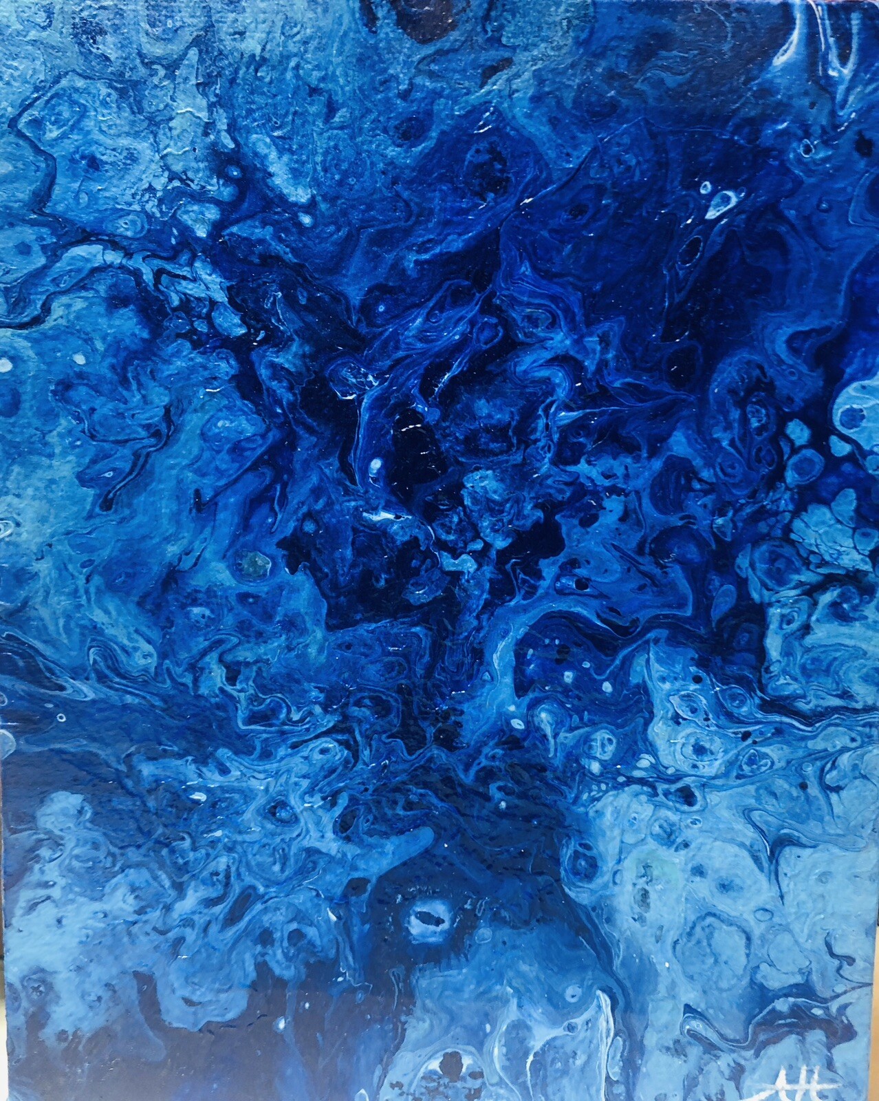 Set of 2 8×10 4×6 Original Acrylic Fluid Paint Pouring Art On Canvas Unique Art