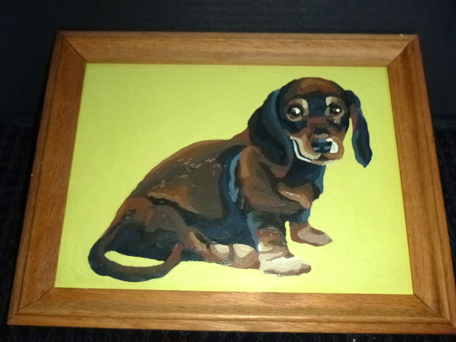 Vtg 70s Paint By Number Painting Dachshund Dot Craft Master Pet Set 14×11″