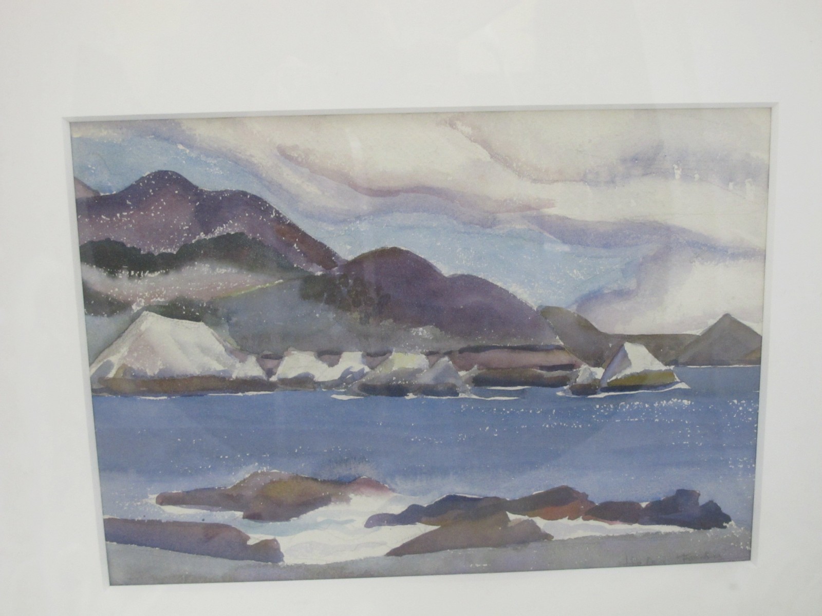 HELEN Katherine FORBES Coastal OCEAN Mountain Landscape WATERCOLOR Painting