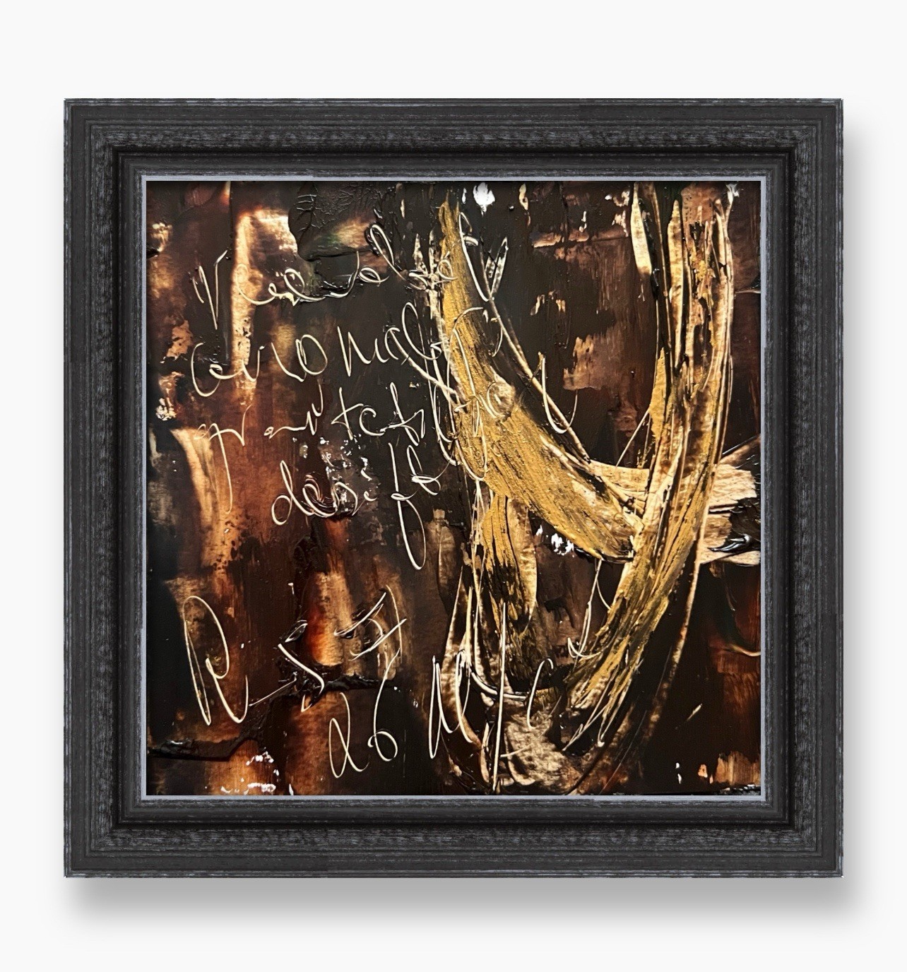 Deep Space Abstract Painting Framed – Masculine Science Decor Gift for Physicist