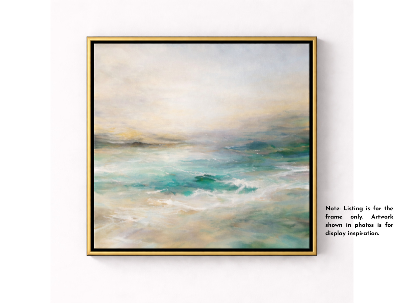 Black Floater Frame with Gold Edge for Canvas 1.5″ – Custom Sizes Available