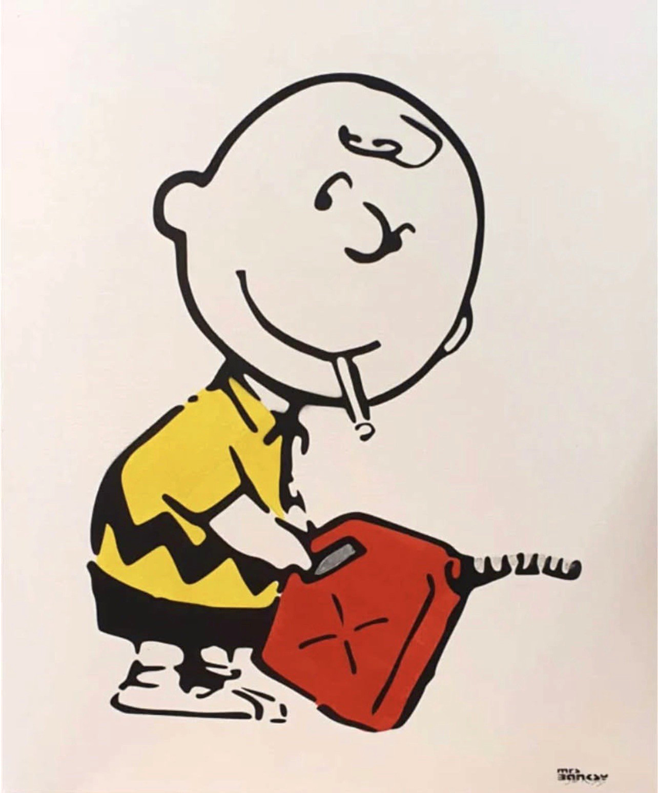 Mrs. Banksy “Charlie Brown” Original Spray Paint on Canvas • Signed • Ed. of 25
