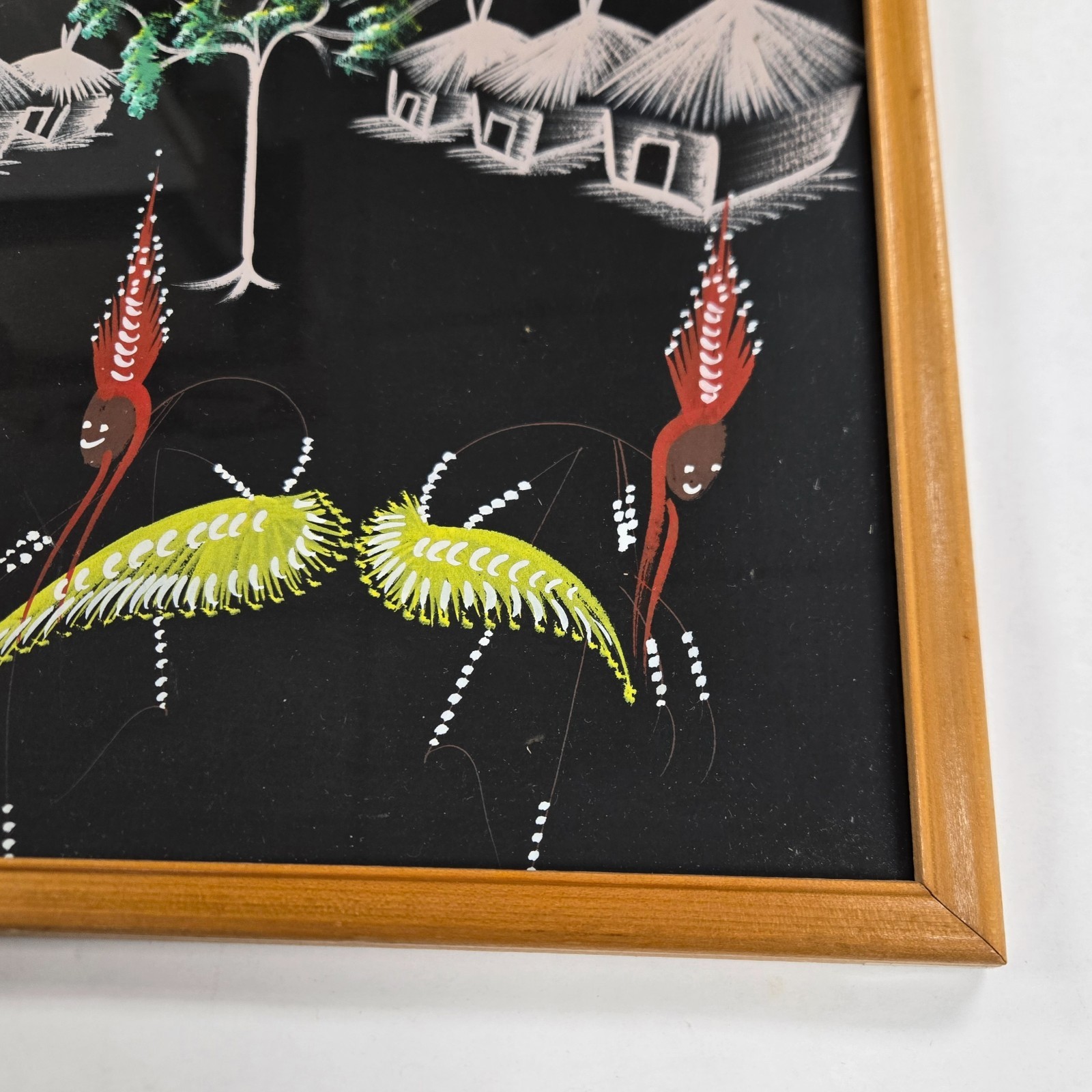 4 MCM Congo Framed Souvenir 12″x9″ Gouache Paintings ~ 1950s/60s, Signed By Doré