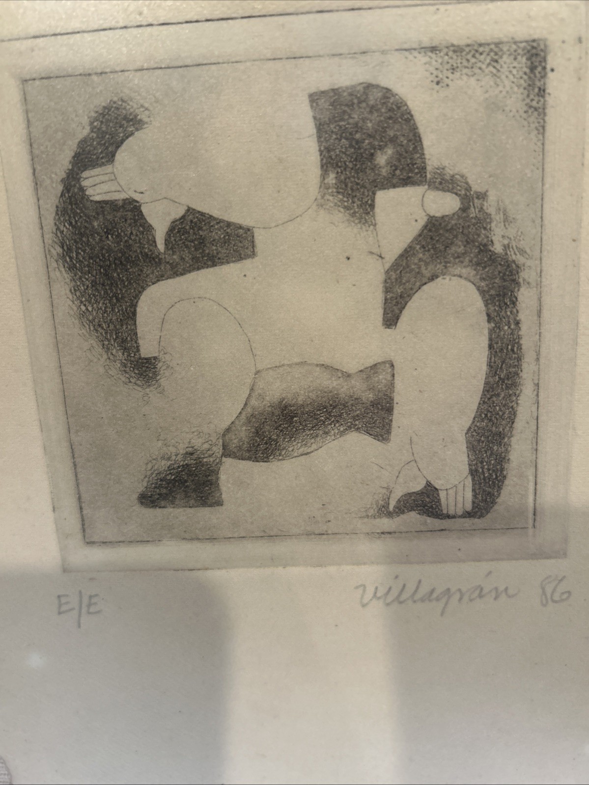 Armando Villagran Original Lithography 1986 Art Frame