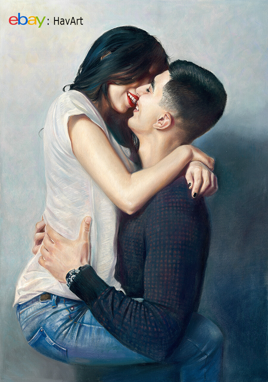 Family Painting Custom Oil Portrait Painting from Photo 100% handpainted oil art