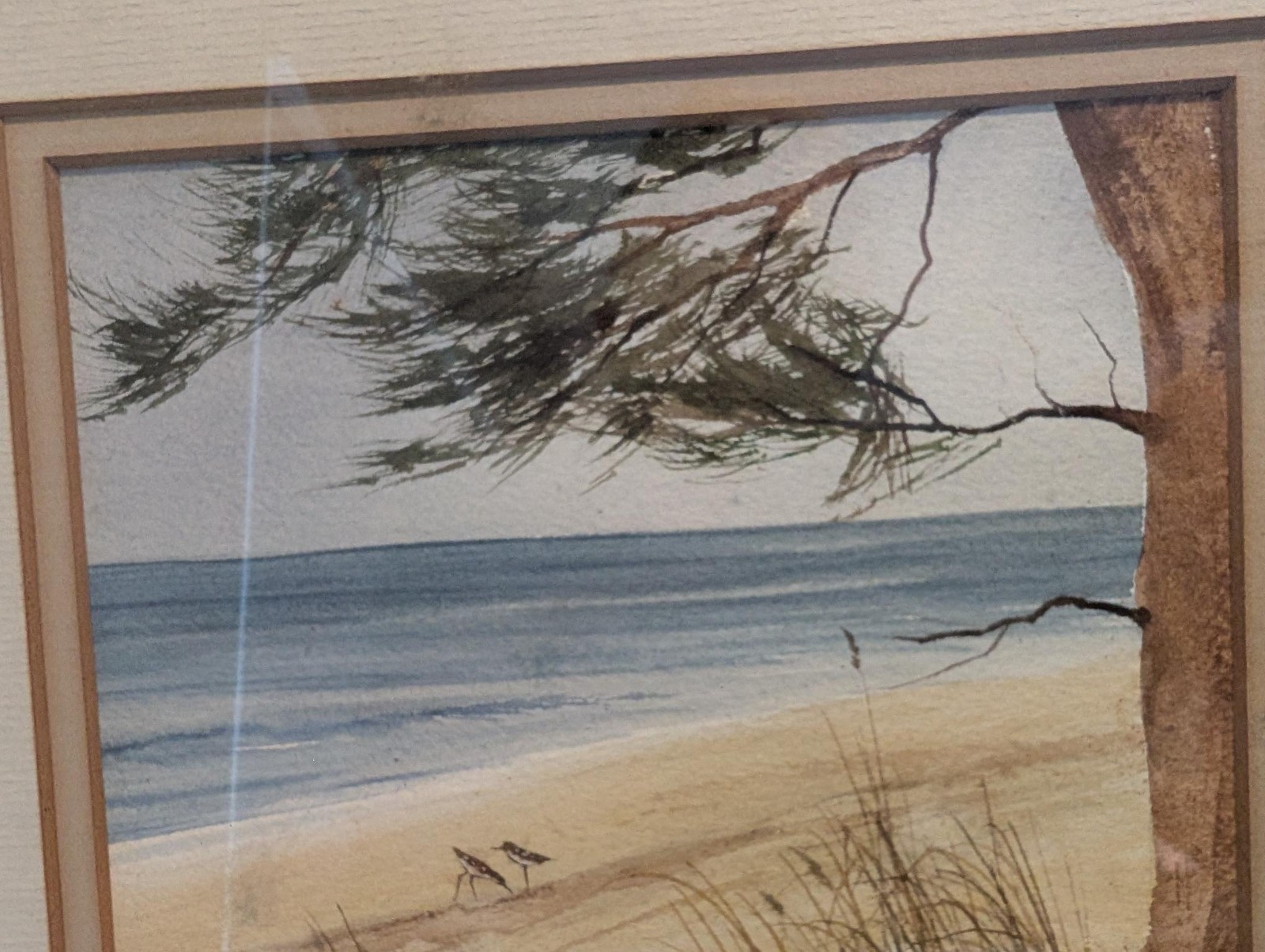 Original Signed Watercolor “Sarasota Beach» Mitzi Davis Johnston Estate Sale