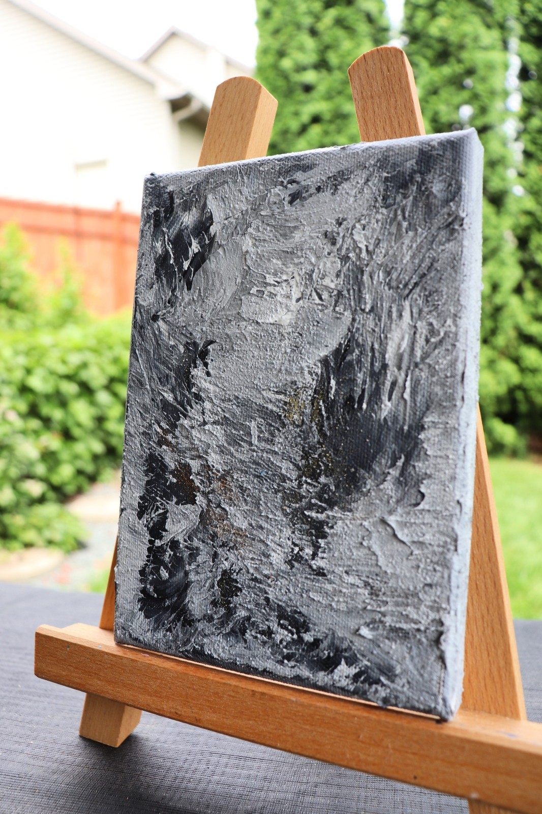 Textured Abstract Painting 5×7, Lasting Stillness, Fragments of Time VII