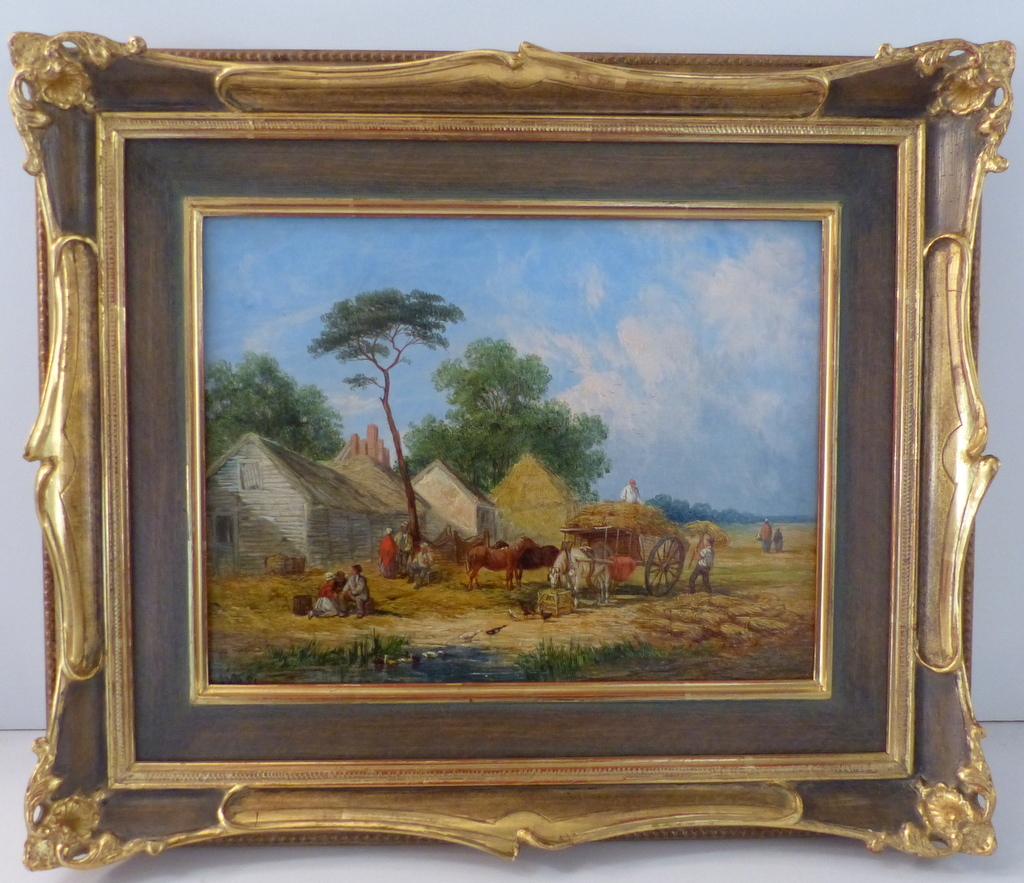 William Shayer, 1811-1892, Öl auf Leinwand, bäuerliche Ernteszene, 1849,