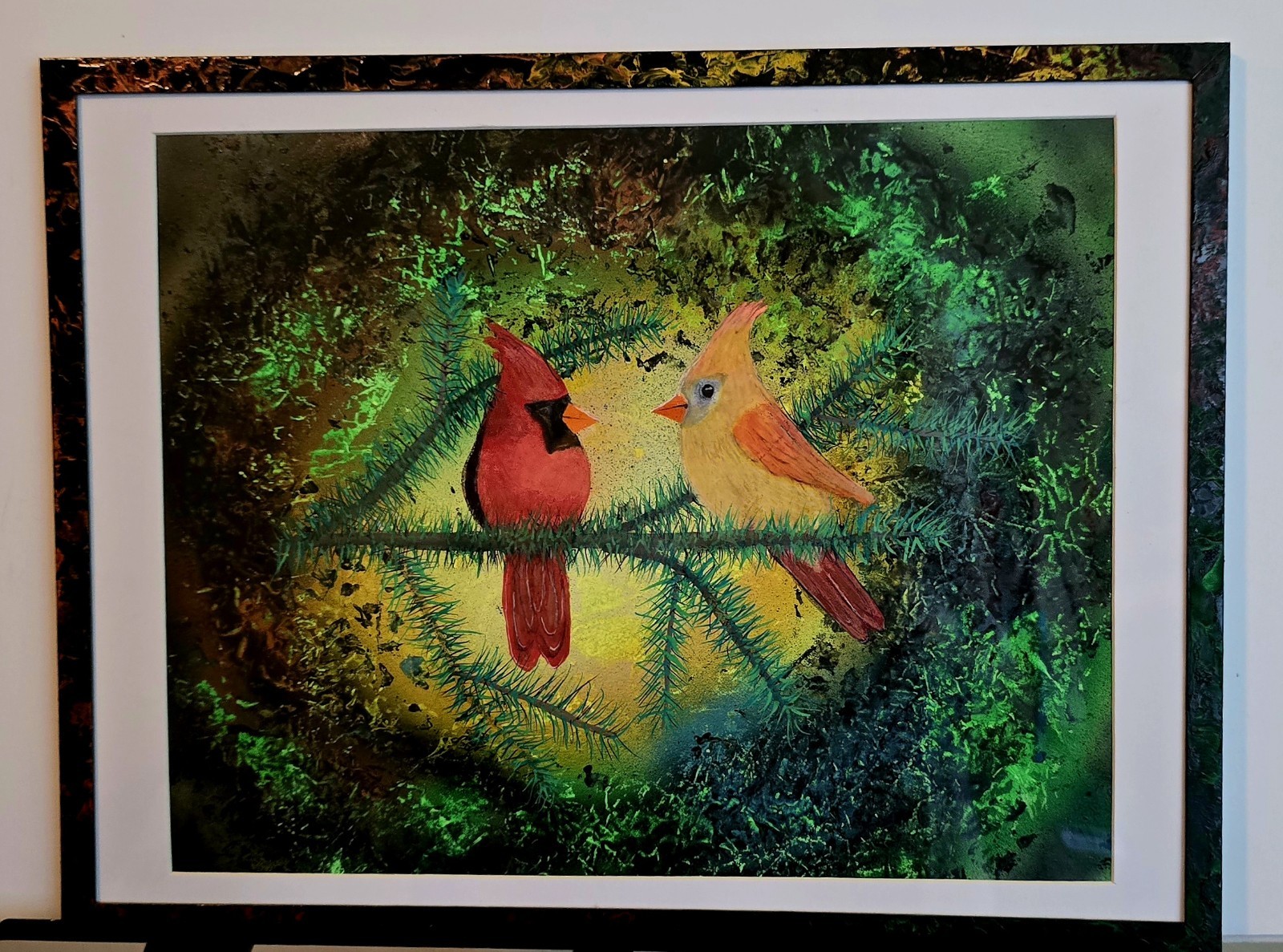 11.5″ X 15″ Original Painting A Cardinal Couple