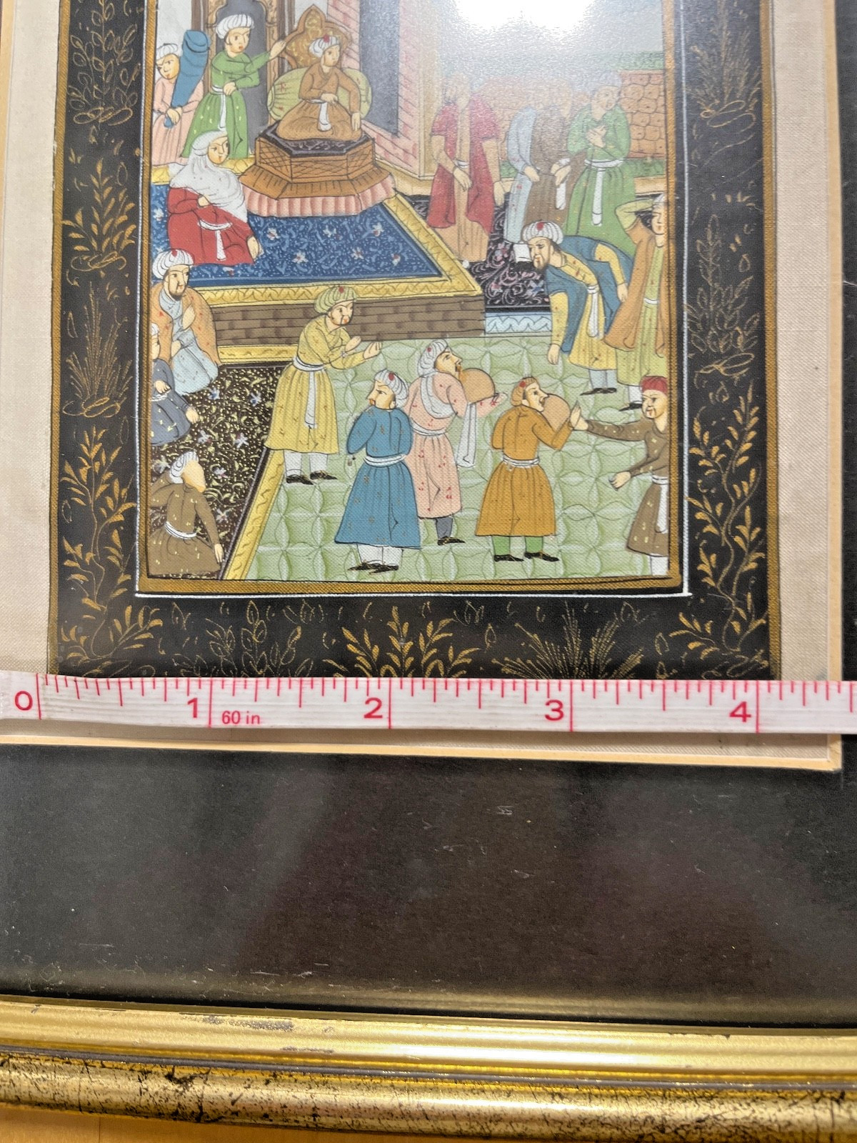 Hand Made Mughal Ruler Miniature Painting Of Persian Court Scene (BH)