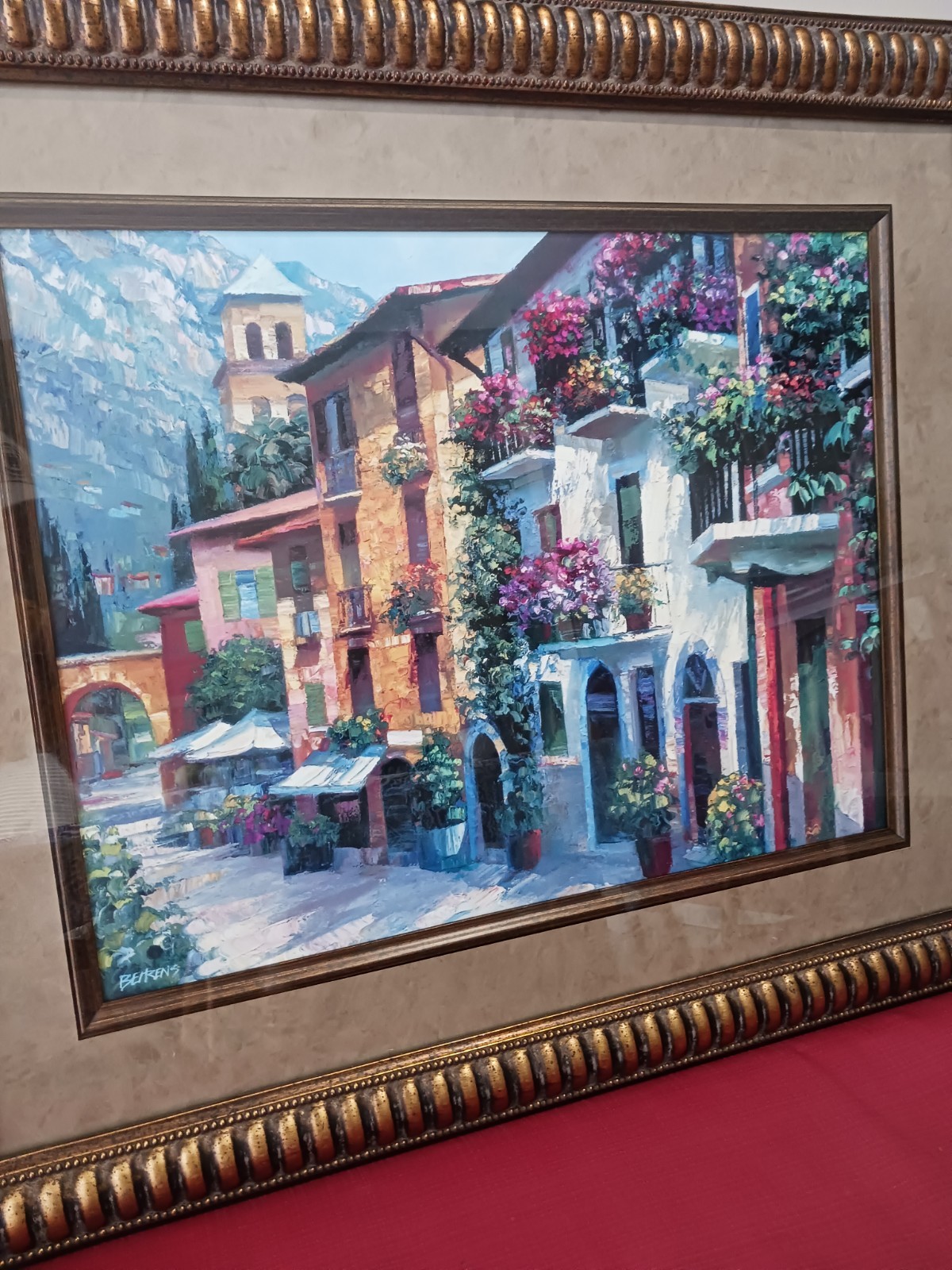 Howard Behrens Framed Oil On Canvas Glicee Village Hideaway
