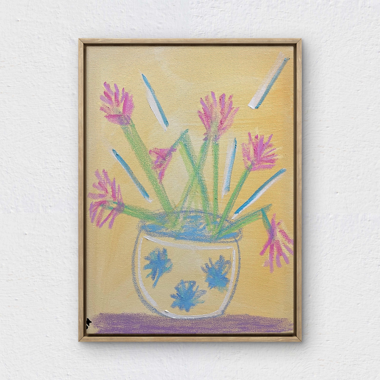 RiverRunArt Original Floral Mixed Media 12×16 Still Life Canvas Wall Art