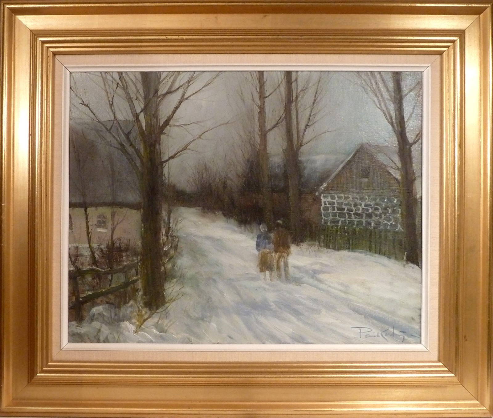 POUL KASTRUP! WINTER LANDSCAPE WITH FIGURES