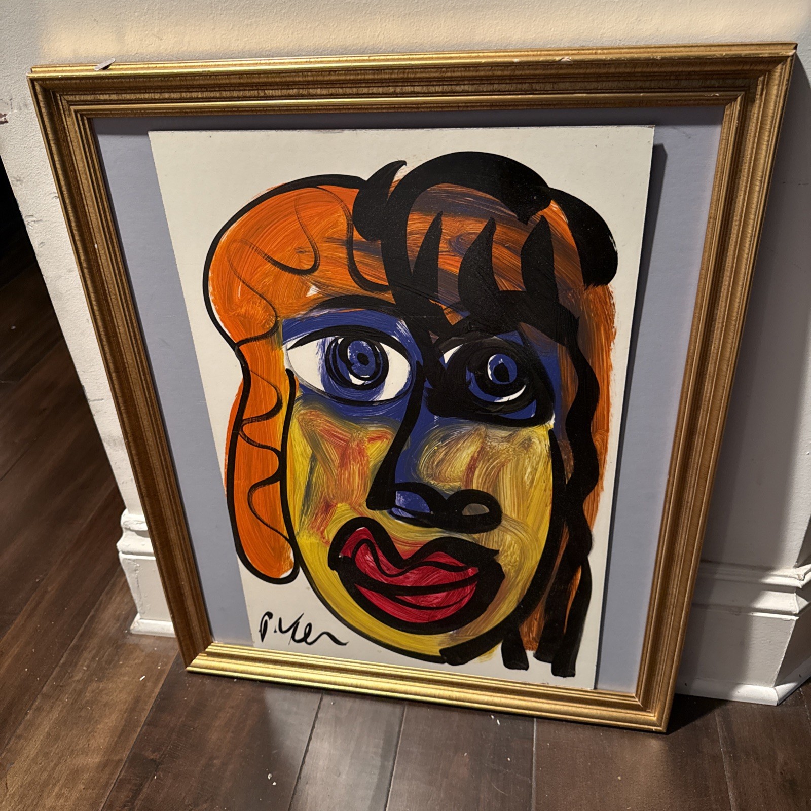 Peter Keil Abstract Portrait Painting COA Modern Art 24” X 16”