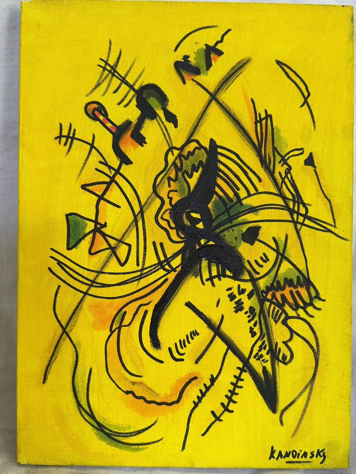 Wassily Kandinsky painting oil on canvas signed stamped vintage