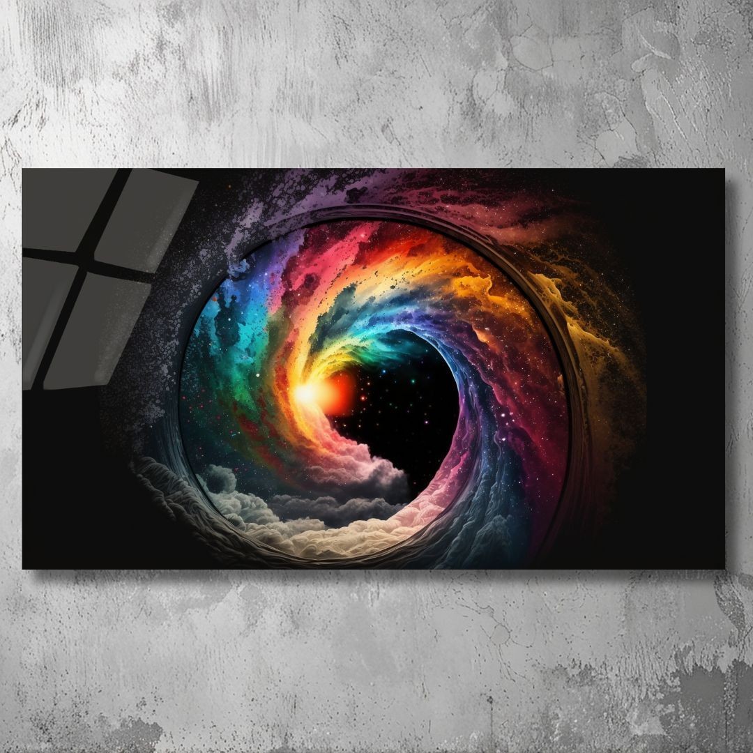 3D Painting Cosmic Vortex Art UV Printed Acrylic Glass Galaxy Wall Art