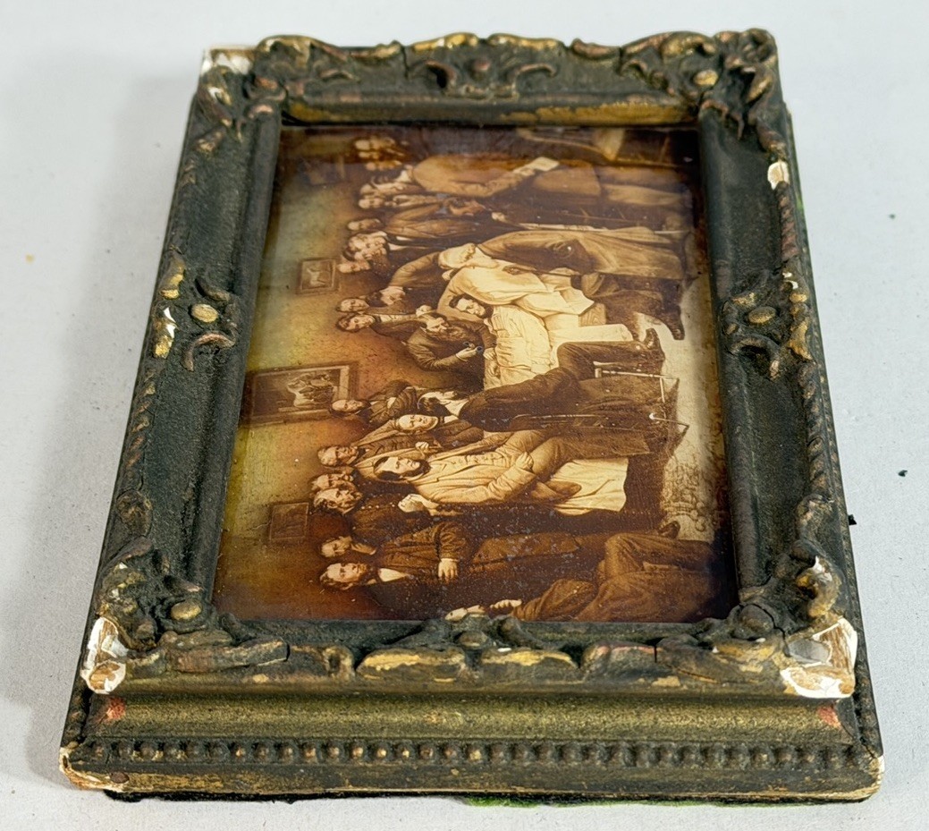 Antique Reverse Painting Abraham Lincoln On His Deathbed Framed