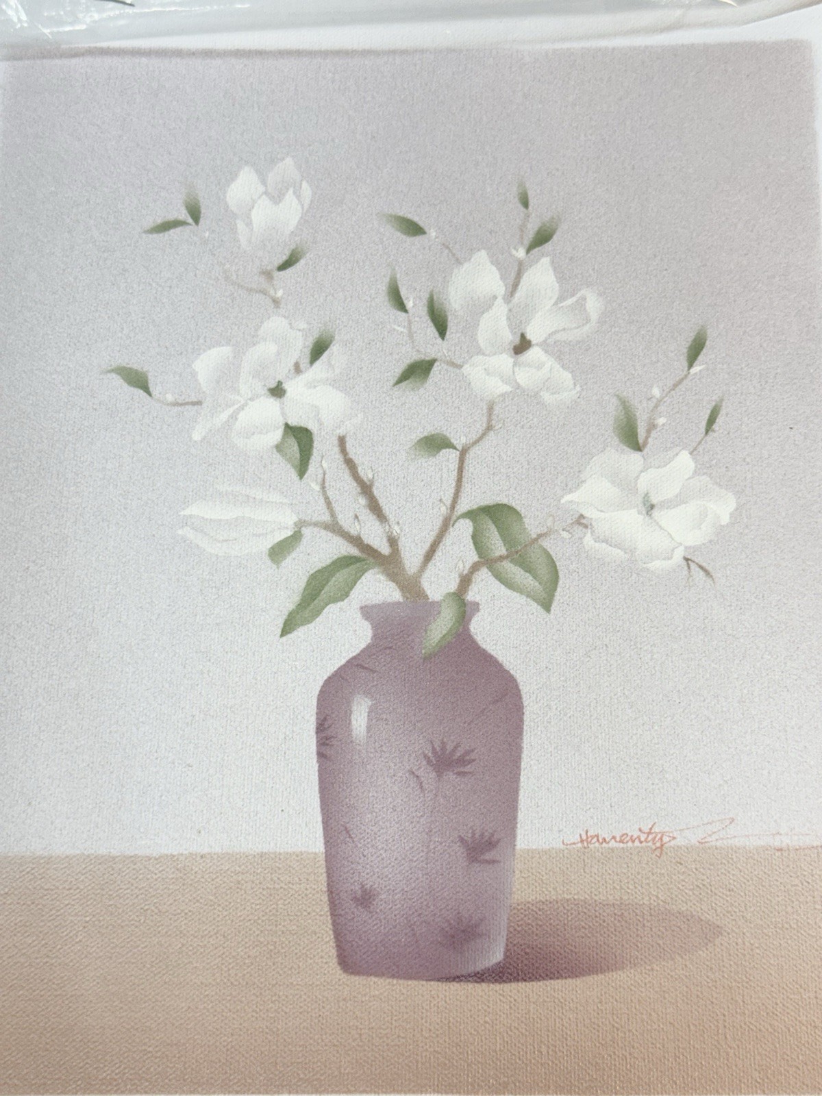 Still Magnolias Floral Painting On Canvas Pastel Soft Tones 11.5×13.75 8×10