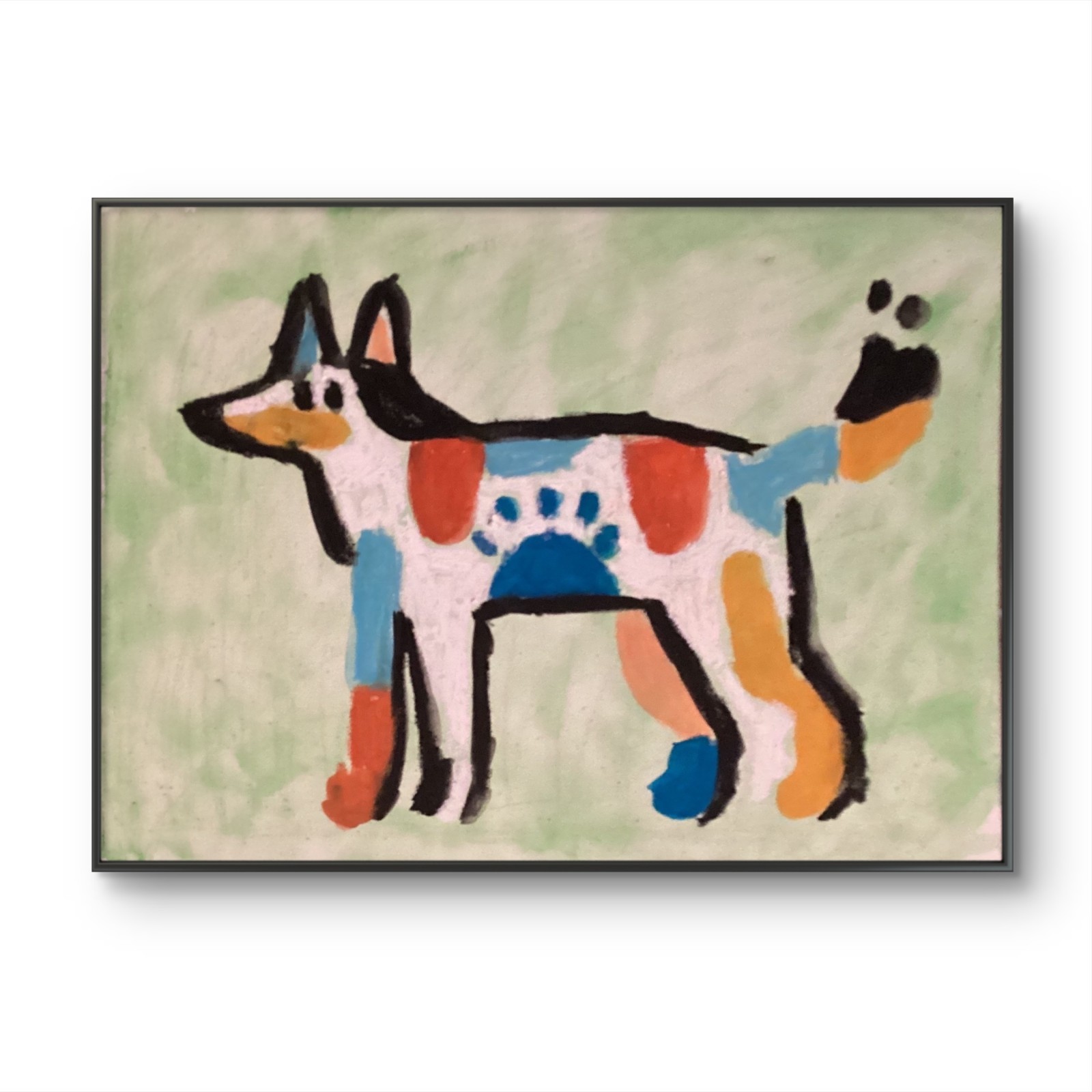 Fun 11×14 Canvas Panel Original Whimsical Dog Art Cartoon Style