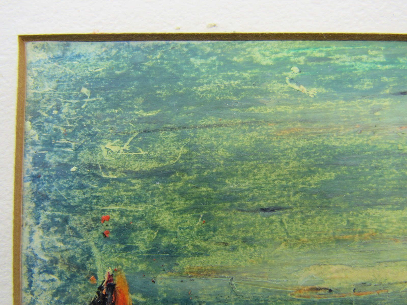 Charming framed impressionist landscape/seascape painting 9×11″