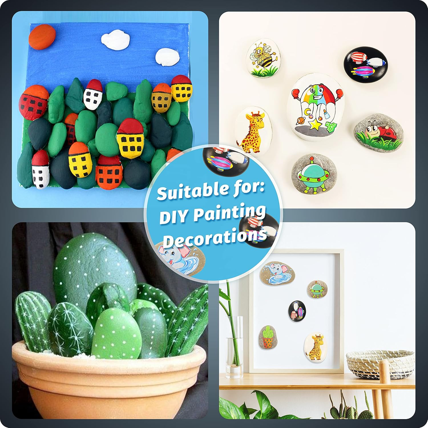 20PCS Large Painting Rocks, Natural River Rocks, Flat Rocks for Painting, 2-3 In
