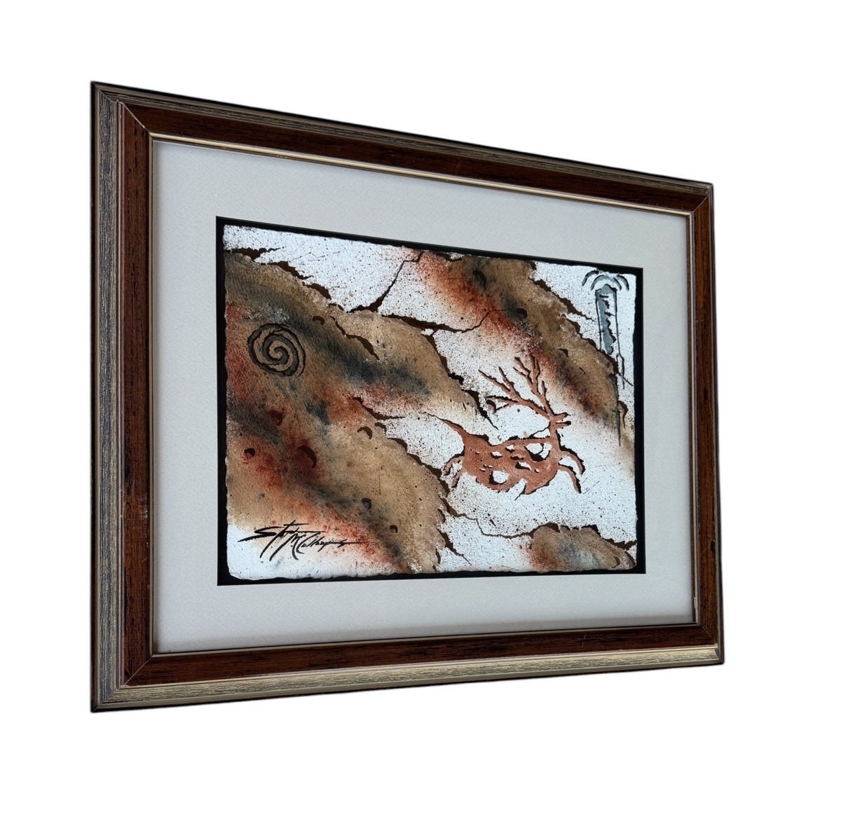 Stephen McCullough Original Mixed Media Art Petroglyph Design