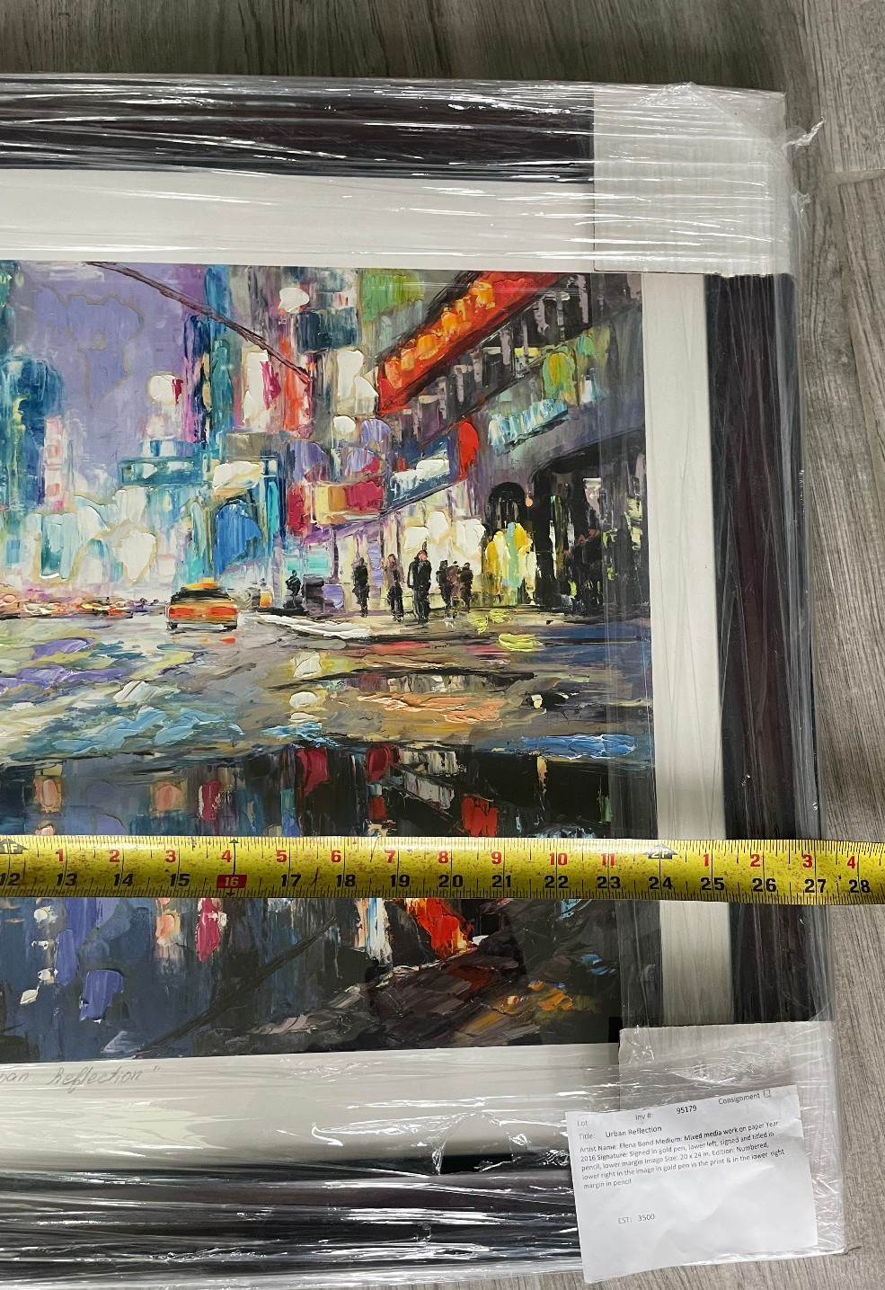 🔥 Elena Bond «Urban Reflection» Original Mixed Media on Paper Signed EST $3500