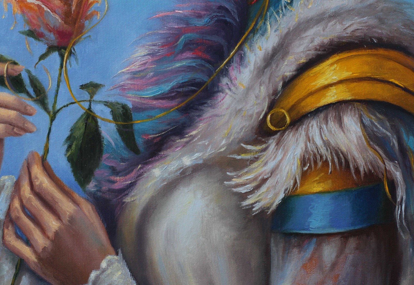 Original Oil Painting Fantasy Woman Portrait Surreal By Sery Dmitry Art