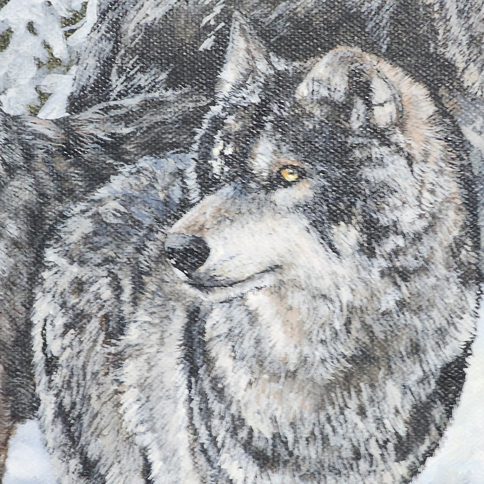 Wolves Acrylic Painting 20×24×1.5 Realistic Art Wildlife Snow Wolves Art Gifts
