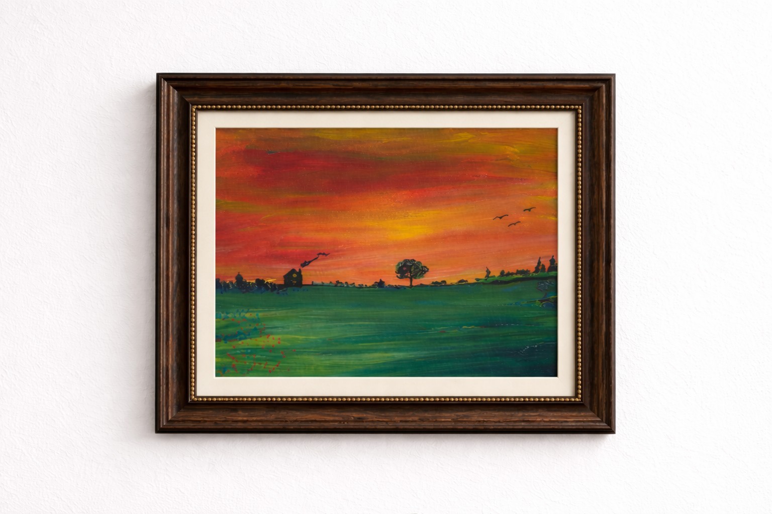 Finger Lakes Quiet Horizon at Dusk Original 11×14 Acrylic Sunset Landscape